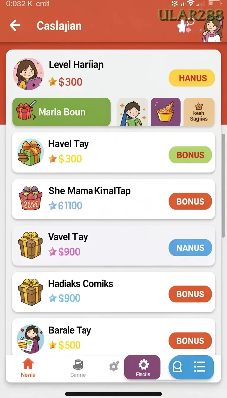 Cuplikan layar KING403 — menu navigasi